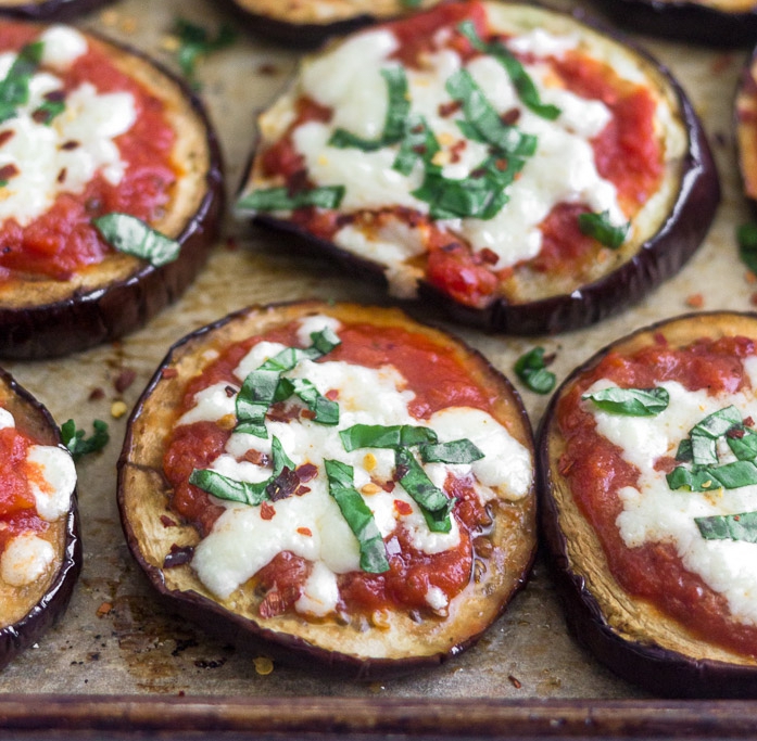 Grilled eggplant pizza