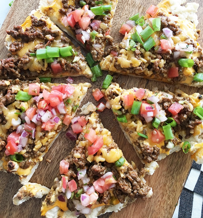 Grilled taco pizza