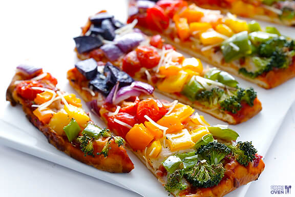 rainbow-veggie-flatbread-pizza
