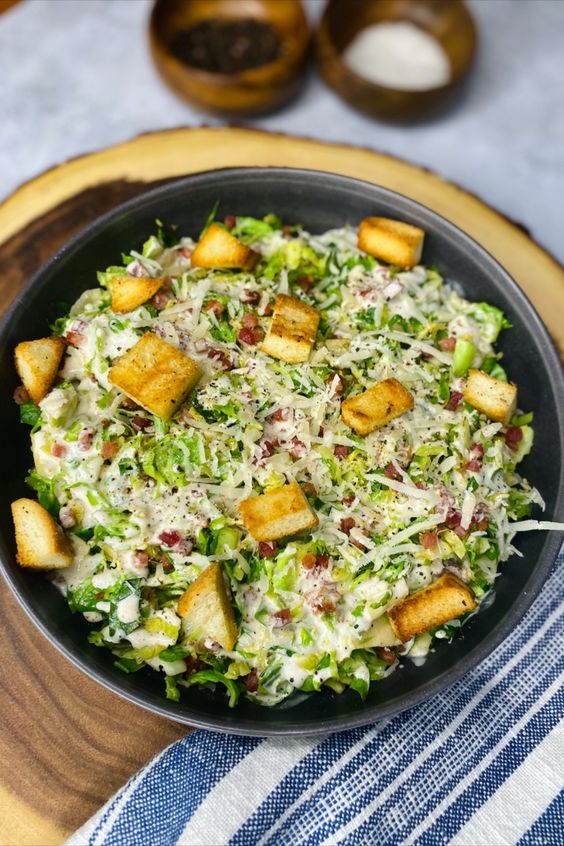 Brussels sprouts caesar salad
