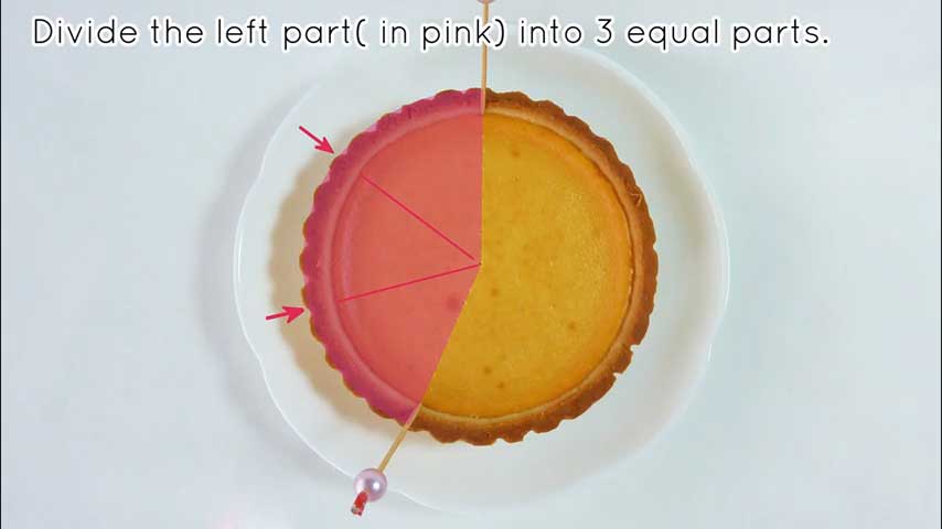 divide the red part into 3 equal parts