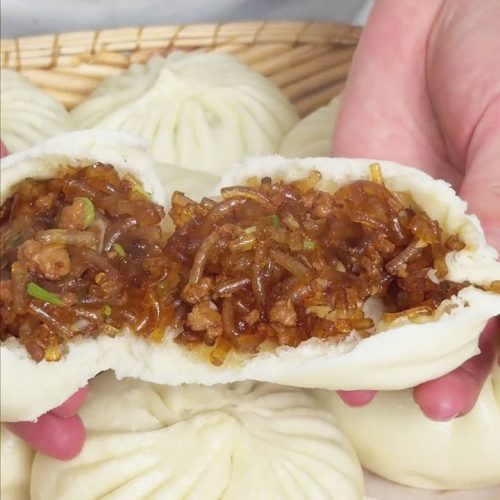 Soy Sauce Pork Glass Noodle Steamed Buns 4
